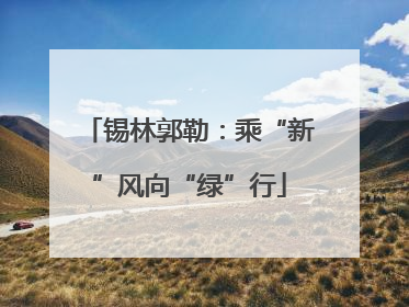 锡林郭勒：乘“新”风向“绿”行
