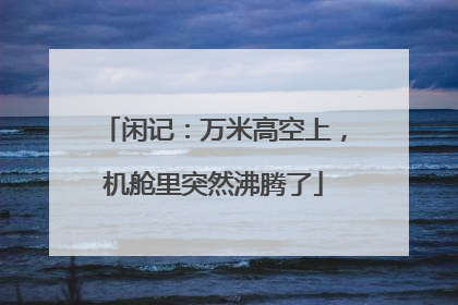闲记：万米高空上，机舱里突然沸腾了