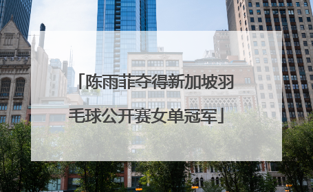 陈雨菲夺得新加坡羽毛球公开赛女单冠军