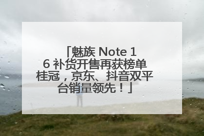魅族 Note 16 补货开售再获榜单桂冠，京东、抖音双平台销量领先！