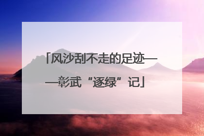 风沙刮不走的足迹——彰武“逐绿”记