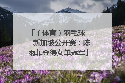 （体育）羽毛球——新加坡公开赛：陈雨菲夺得女单冠军