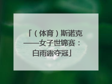 （体育）斯诺克——女子世锦赛：白雨露夺冠