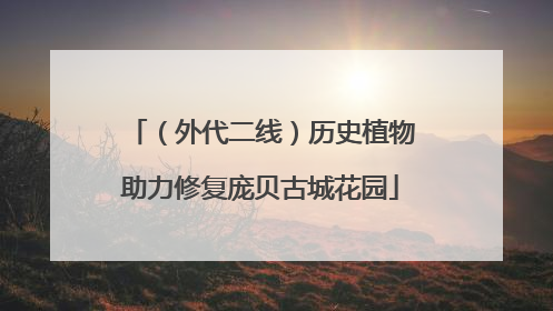 （外代二线）历史植物助力修复庞贝古城花园