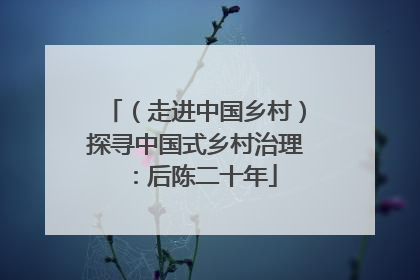 （走进中国乡村）探寻中国式乡村治理：后陈二十年