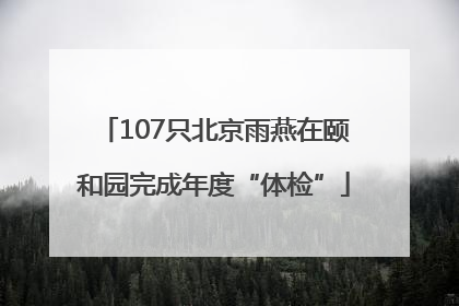 107只北京雨燕在颐和园完成年度“体检”