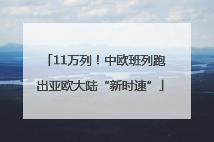 11万列！中欧班列跑出亚欧大陆“新时速”