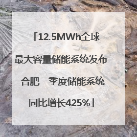 12.5MWh全球最大容量储能系统发布 合肥一季度储能系统同比增长425%