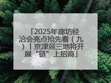 2025年廊坊经洽会亮点抢先看（九）丨京津冀三地将开展“链”上招商