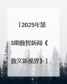 2025年第3期数智新闻《数文新视界》