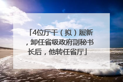4位厅干（拟）履新，卸任省级政府副秘书长后，他转任省厅