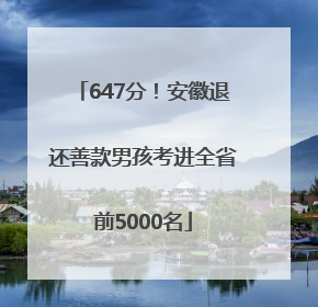 647分！安徽退还善款男孩考进全省前5000名